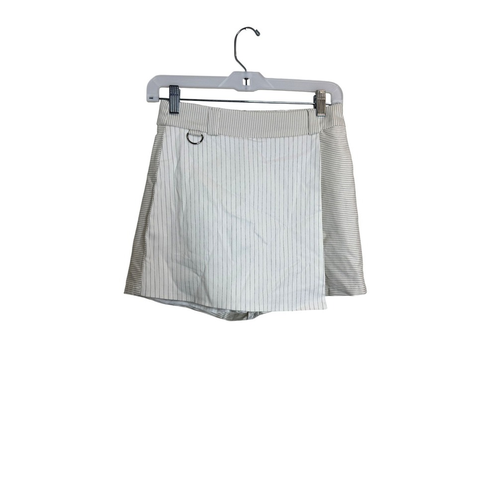 Princess Polly Skort Womens US 4 White Pinstripe Mini Skirt Shorts Lined Casual